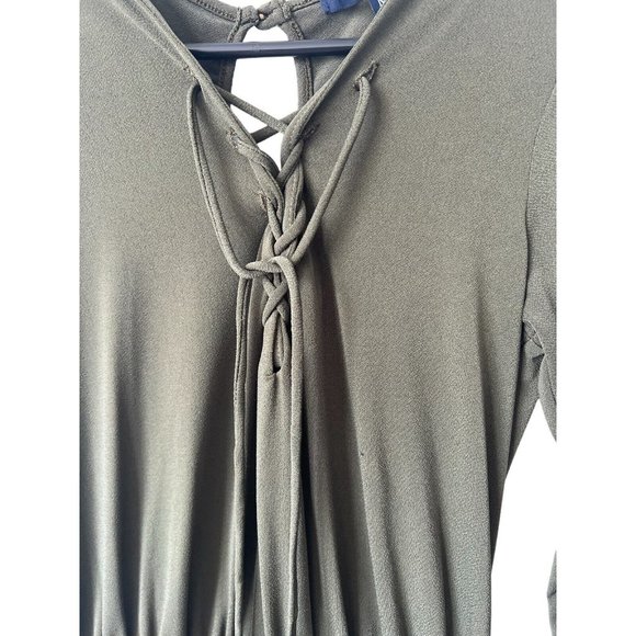 One Clothing Pants & Jumpsuits Olive Green Long Sleeved Romper Sz Medium Keyhole - Picture 7 of 12